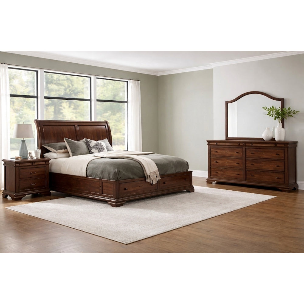 Toledo Queen Size (4-Piece) Bedroom Set by Elements - Brown