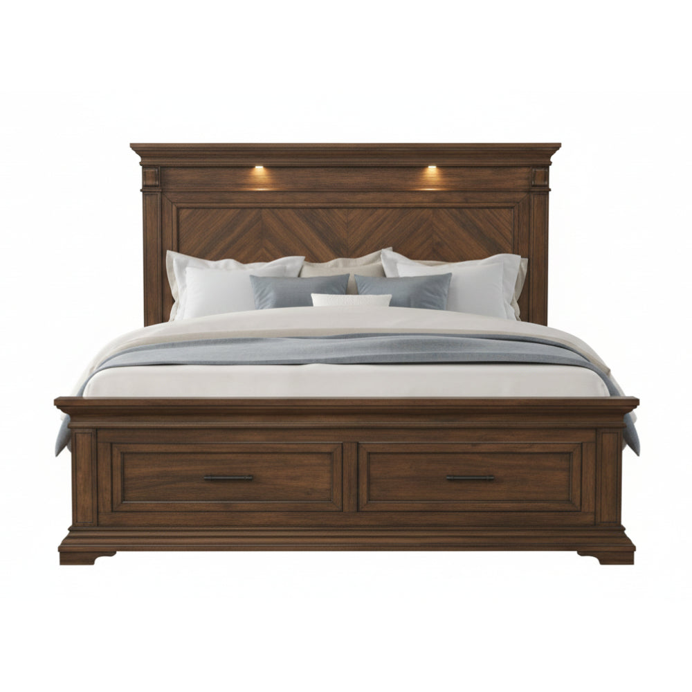 Kent Queen Size (4-Piece) Bedroom Set by Best Home - Brown