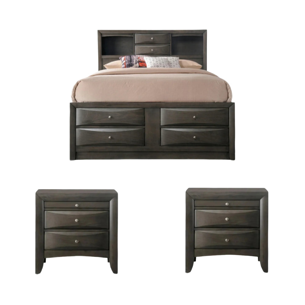 Cama Queen con 2 mesitas de noche de Best Home