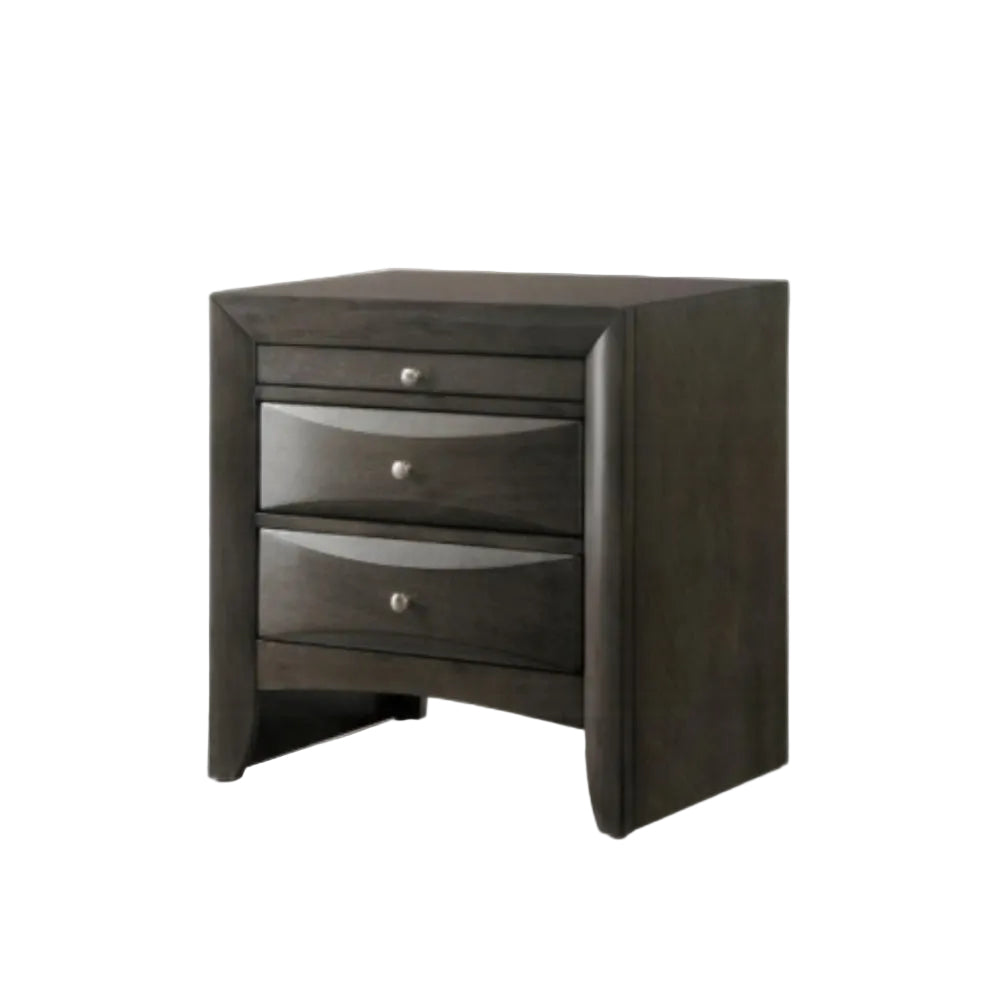 Emila Queen Bed with 2 Nightstands by Best Home - Gray