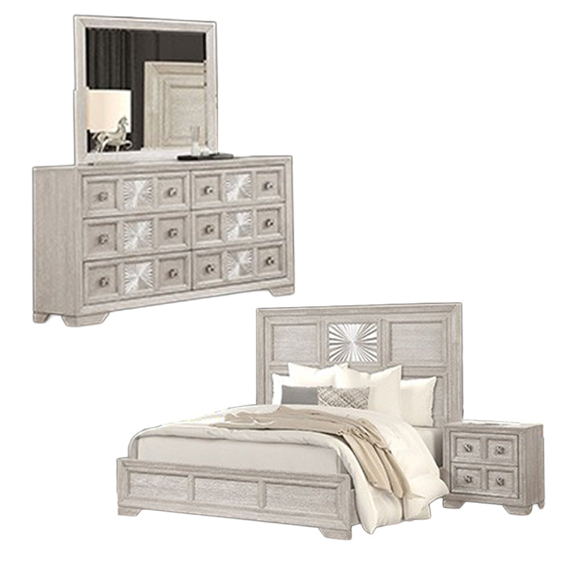 Argenthart King Bedroom Set (4-Piece) by Furniture of America - Gray