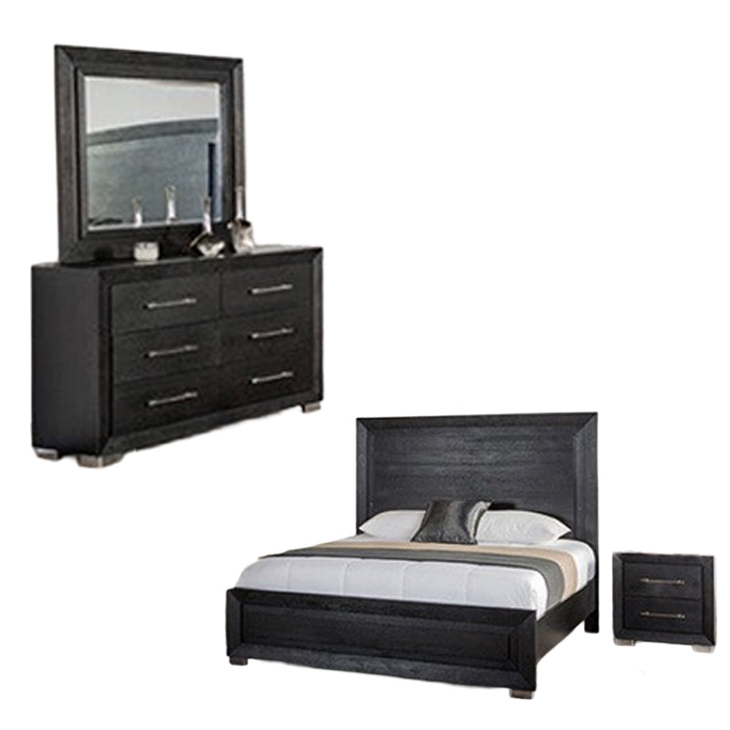 Ashbourne King Bedroom Set (4-Piece) by Furniture of America - Black