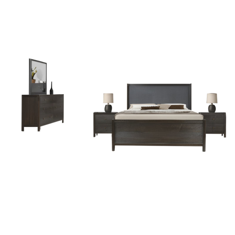 Bundle: Elbrus Queen Bedroom Set - Brown + Lawrence Motion Sofa and Loveseat by Best Home - Blue