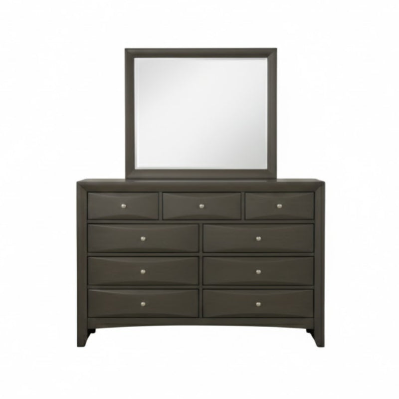 Bundle: Emila Queen Bedroom Set - Brown + Kelley Sectional Sofa with LED by Best Home - Black