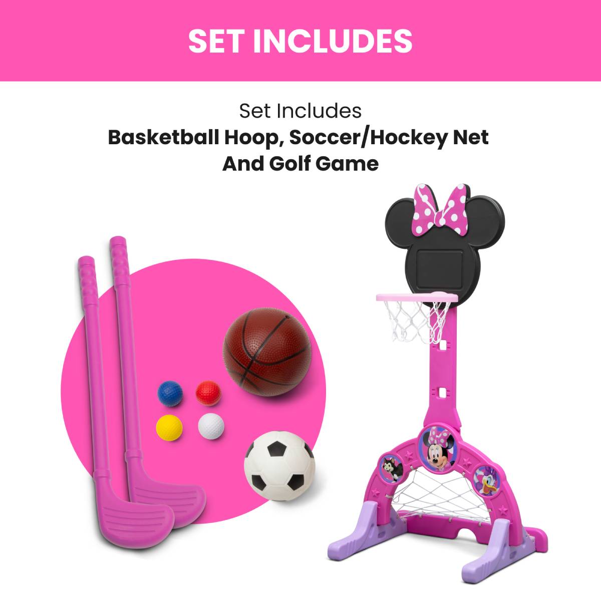 Delta Children Minnie Mouse 4-in-1 Sport Center Toy - Pink