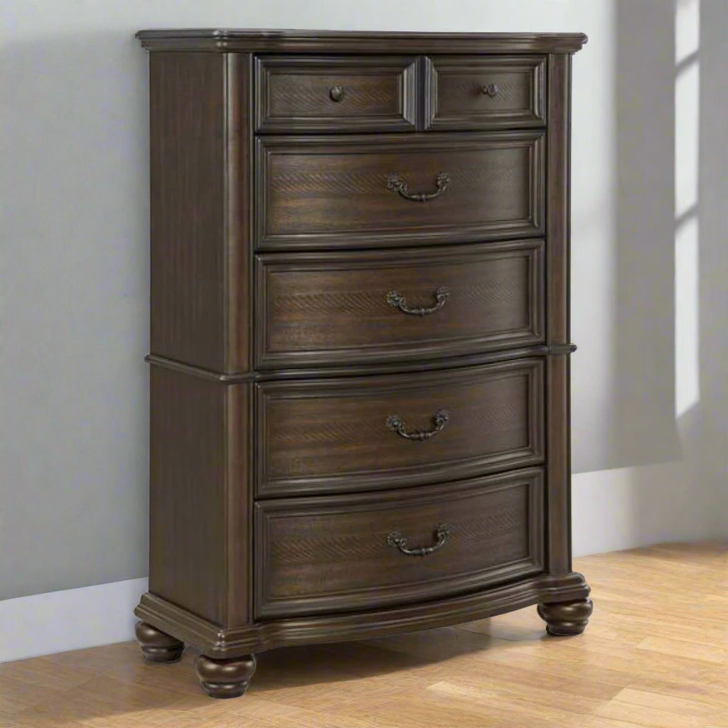 Brunswick 54" Chest with 5 Drawers by Elements - Brown