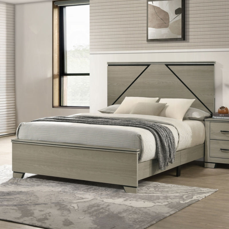 63" Joanna Queen Bed with LED by Acme Furniture - Gray