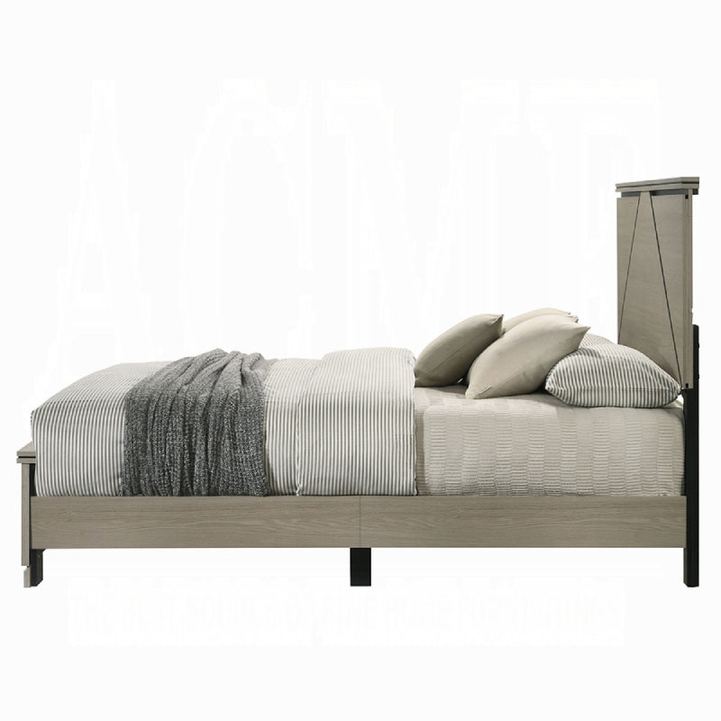 63" Joanna Queen Bed with LED by Acme Furniture - Gray