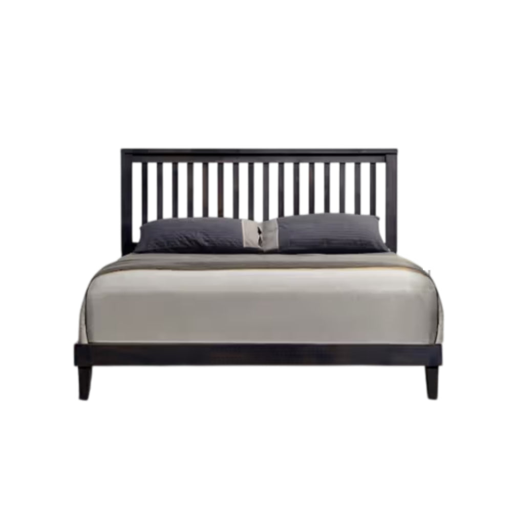 Cama Queen moderna de madera con plataforma Mission