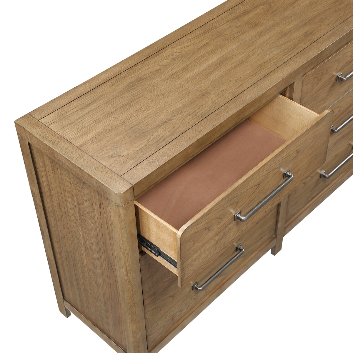 Hudson 64" Dresser with 6 Drawers by Homelegance - Brown