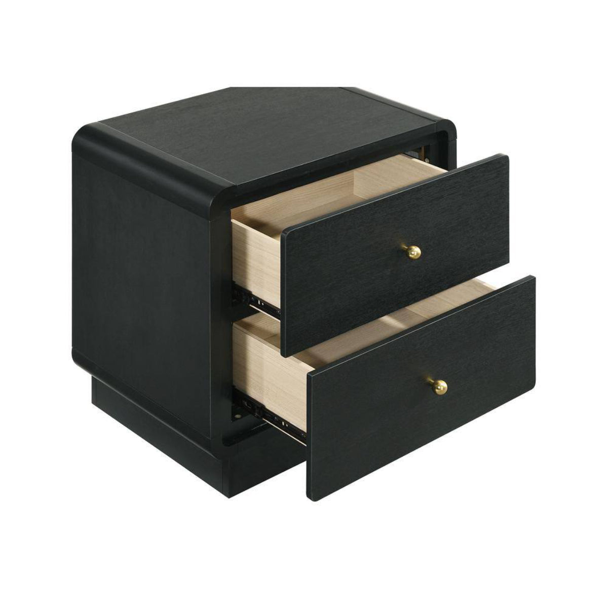 Cavelle 21.75" Nightstand Bedside Table with 2-Drawer by Coaster - Black