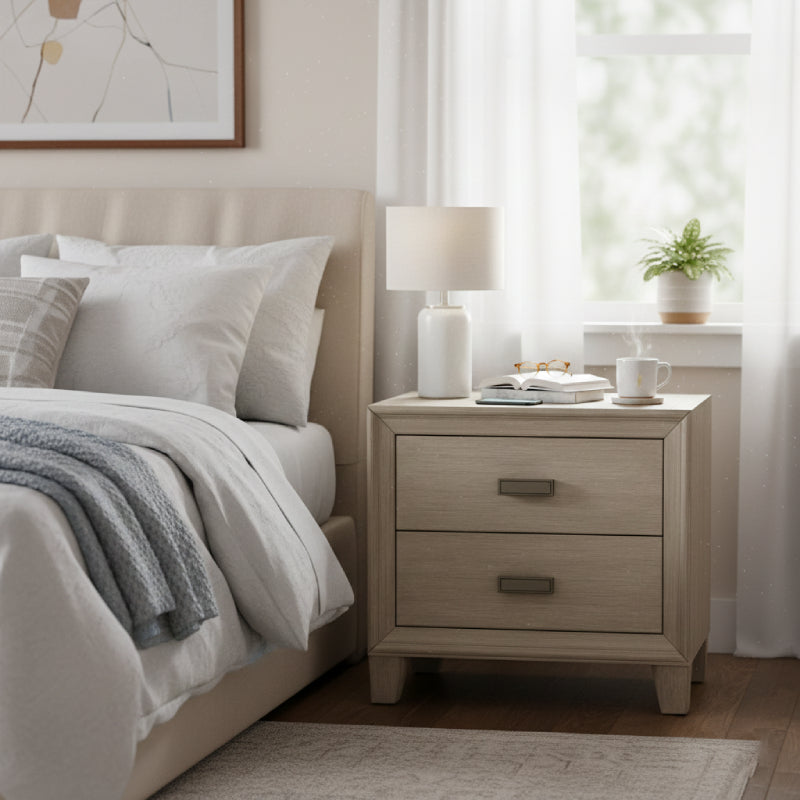 Odesa Nightstand with 2 Drawers by Lifestyle - Gray