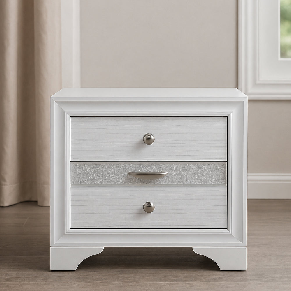 Alfred 28" Nightstand with 2-Drawers by Best Home - White
