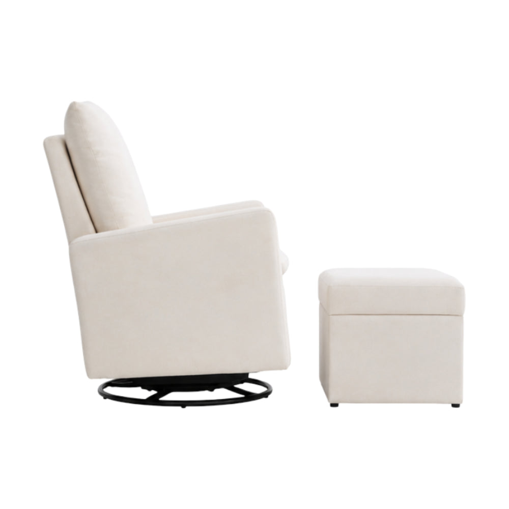 Everlee 38" Glider with Ottoman by Oxford Baby - Beige