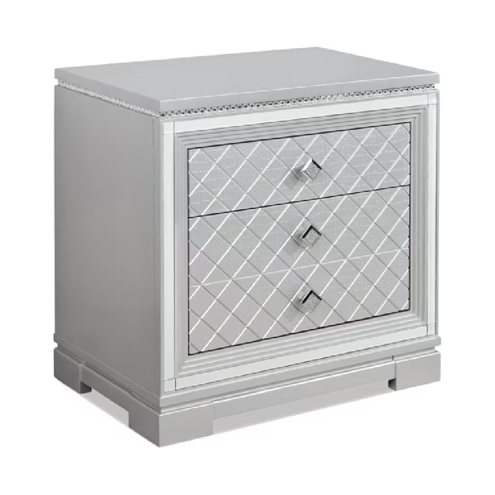 Belleterre Nightstand with 3 Drawers by Furniture of America - Gray
