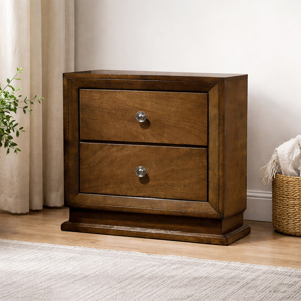 Kirkham Nightstand with 2 Drawers by Furniture of America - Brown