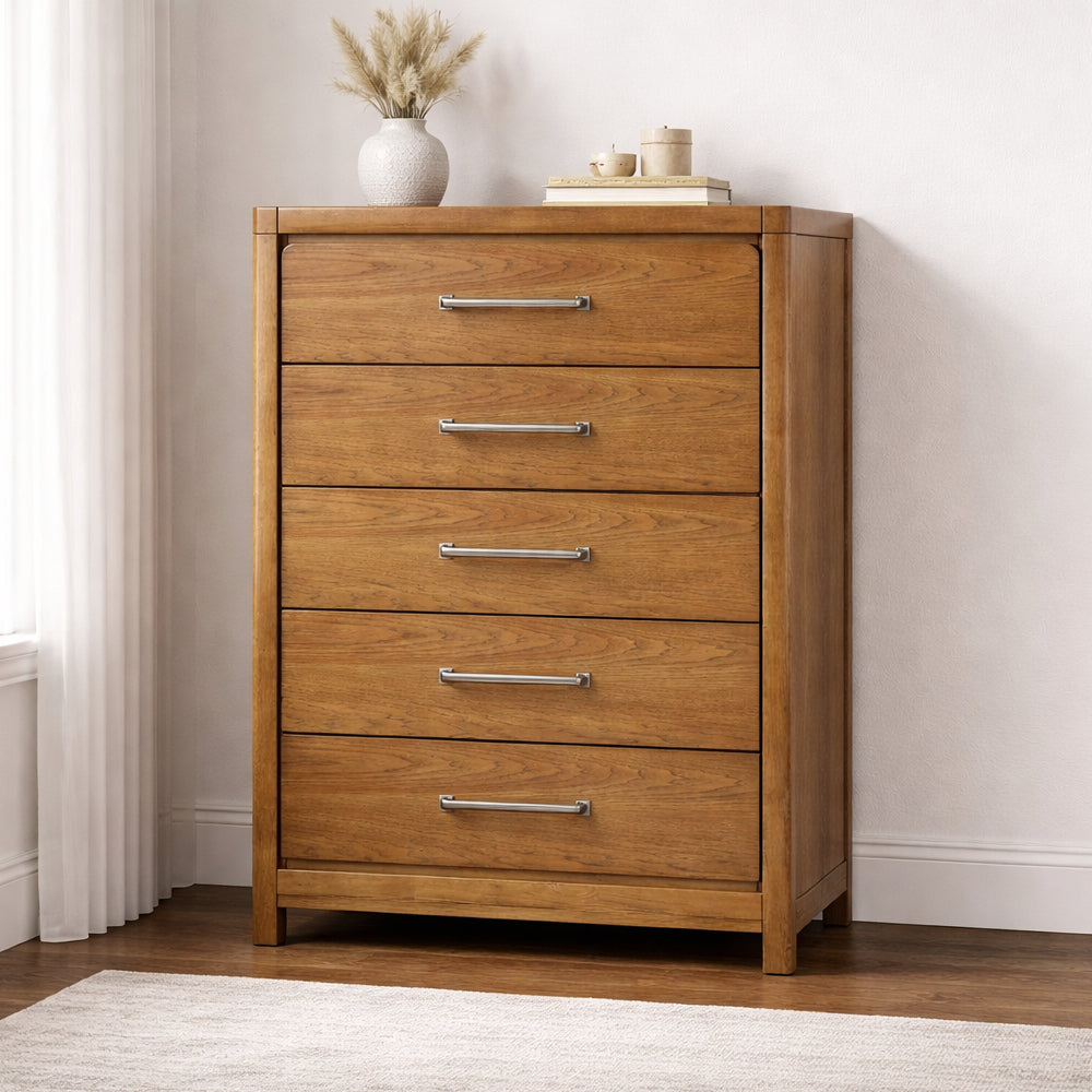 Hudson 54.5" Chest with 5 Drawers by Homelegance - Brown