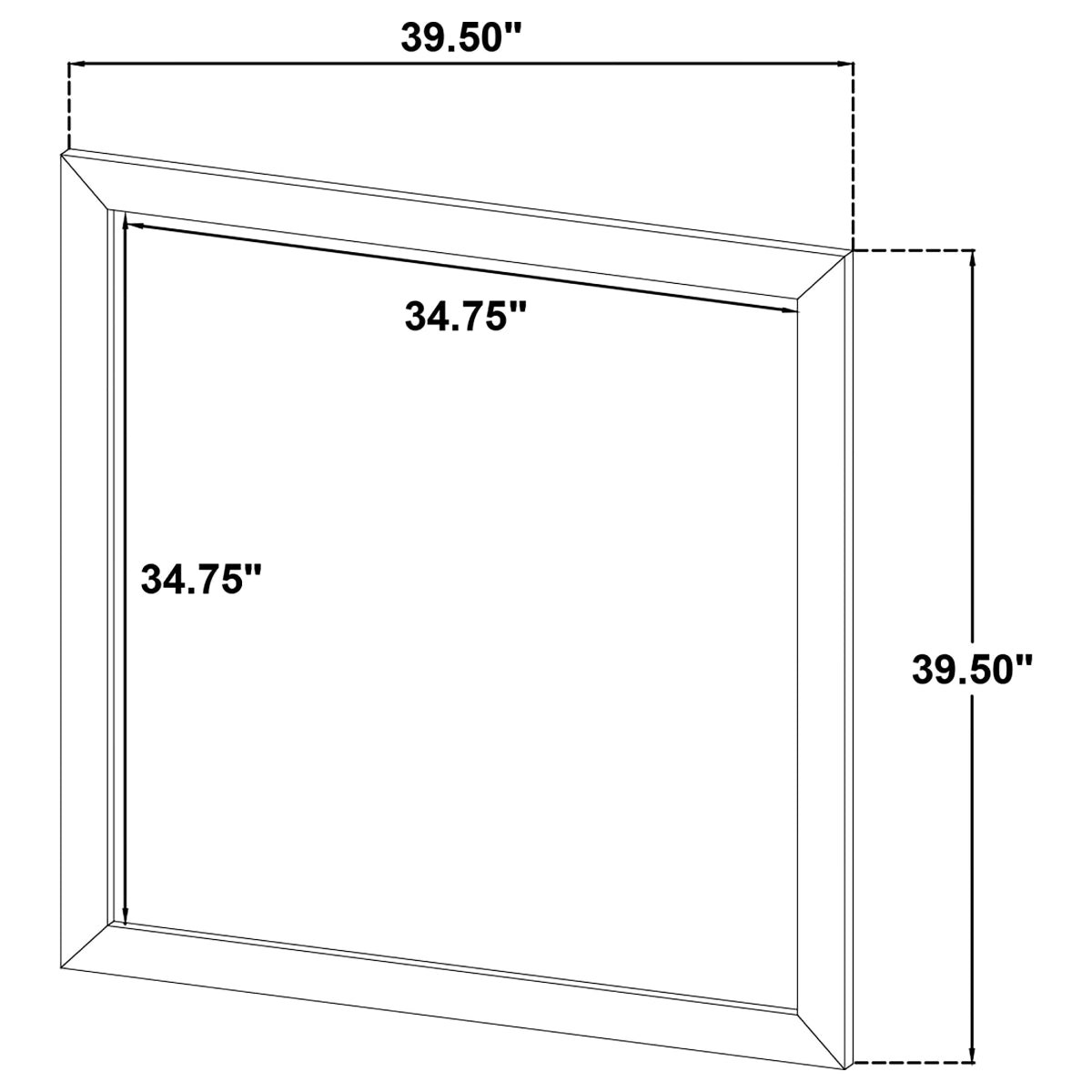 Welsley 39.5" Square Dresser Mirror by Coaster - Brown