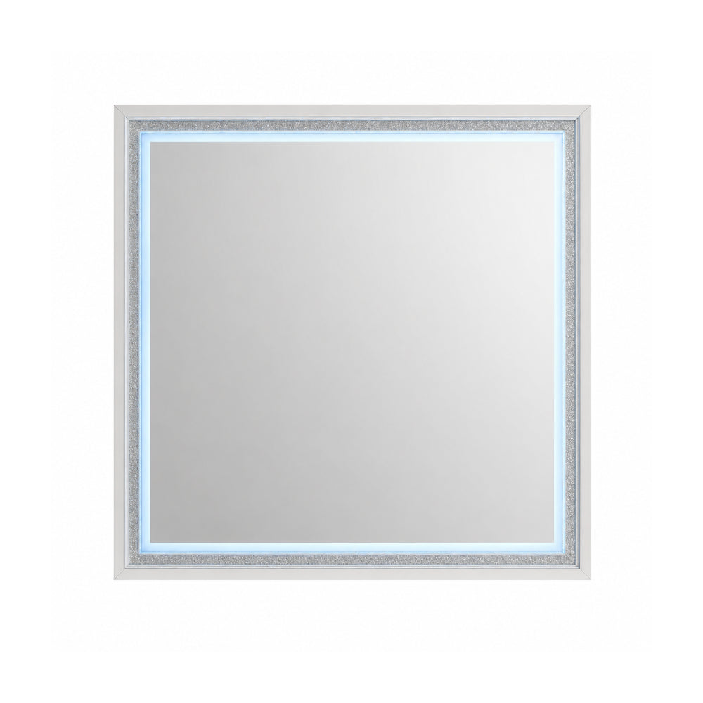 Glam Seoul Mirror with LED Lights by Lifestyle - White