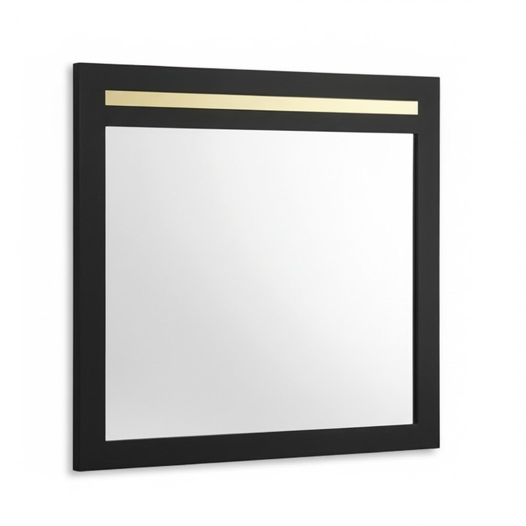 Lille 41" x 40" Mirror by Furniture of America - Black