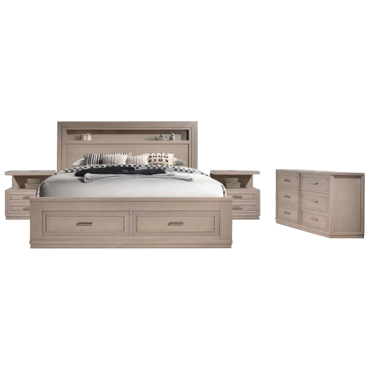 Lithia 4-Piece Bedroom Set by Best Home - Gray
