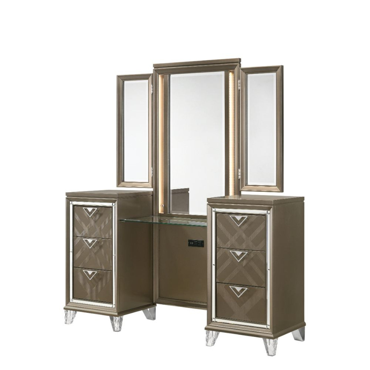Majestic Gold Vanity and Stool Set by Best Home