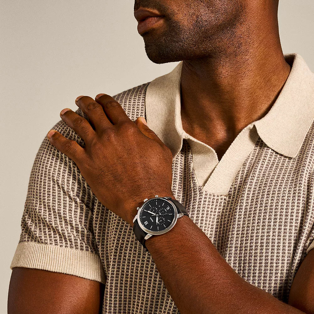 Fossil Neutra Men's 44mm Strap Watch - Silver Tone