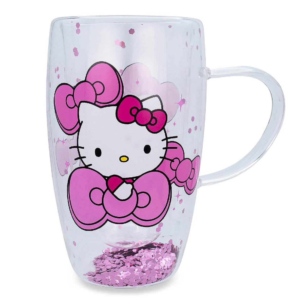 Sanrio Hello Kitty Bows and Stars 15 oz Confetti Glass Mug