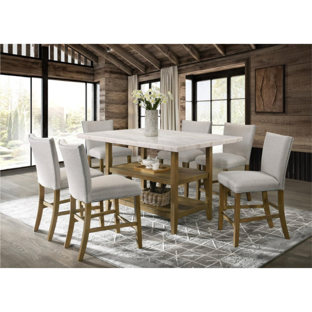 Finland (7-Piece) Dining Table Set by Best Home - White/Brown