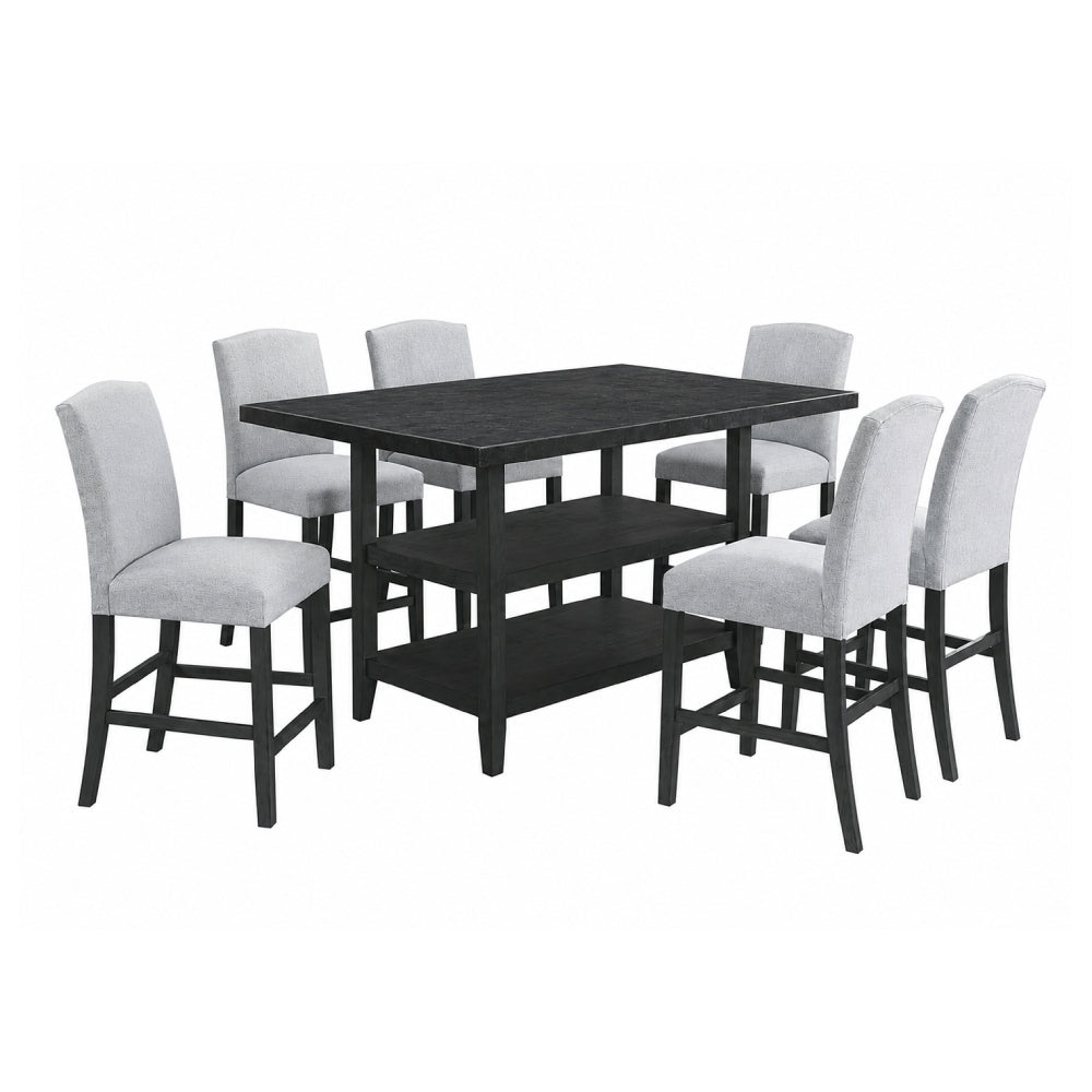 Lola (7-Piece) Counter Dining Table Set by Best Home - Gray/Blue