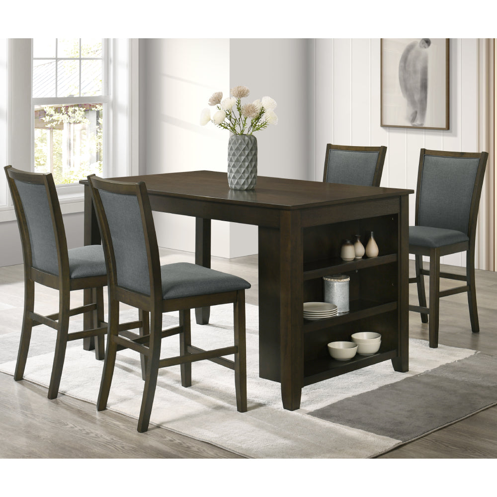 Toulon (5-Piece) Counter Table Set by Best Home - Gray/Brown