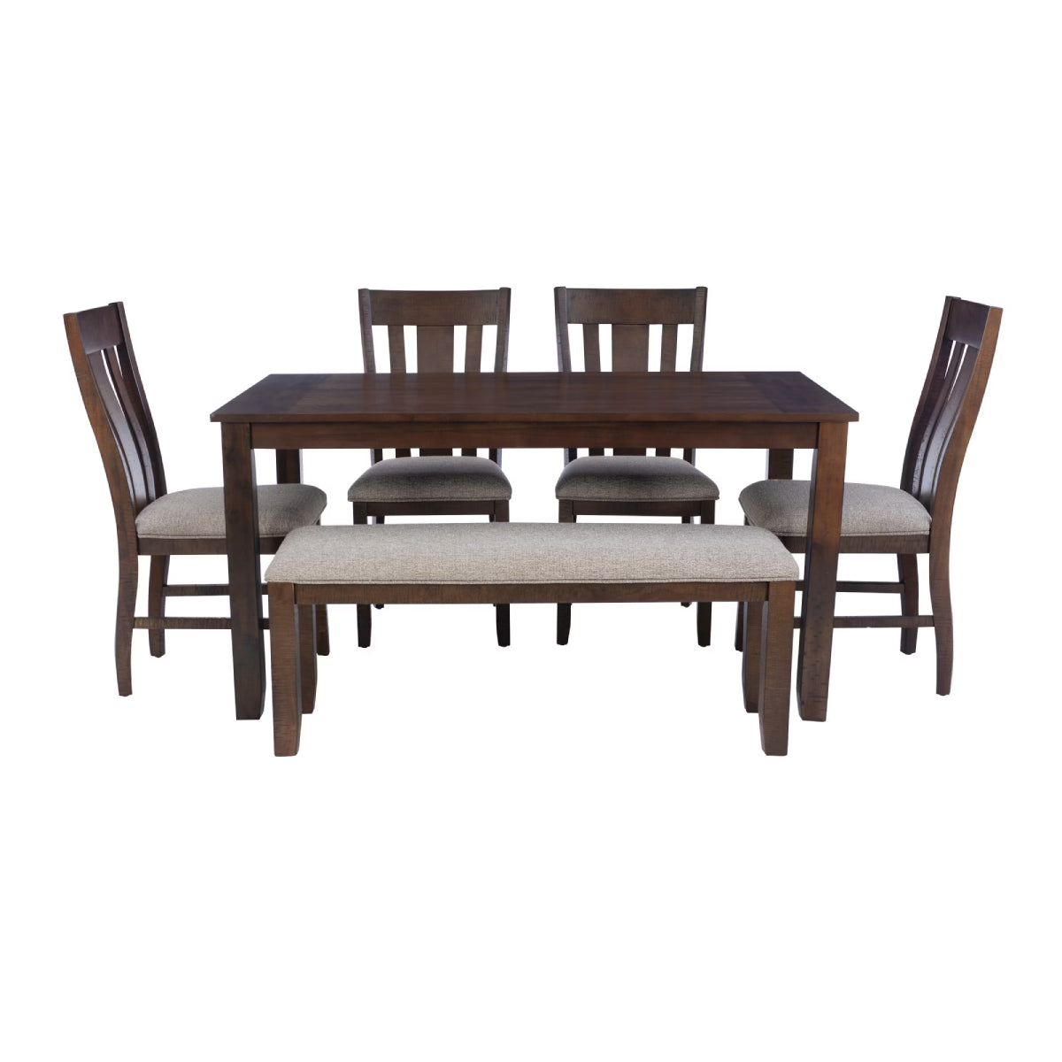 Landry Dining Table with 4 Chairs and Bench by Linon Home Decor - Brown/Beige