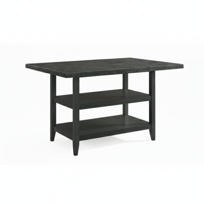 Bundle: Lola Counter Dining Table Set Blue/Gray + Kelley Sectional Sofa with LED by Best Home - Black