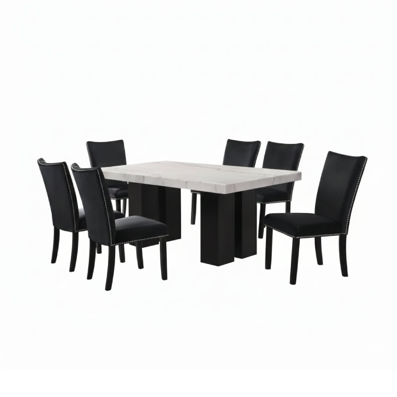Bundle: Finland Dining Set + Kelley Sectional Sofa by Best Home - Black