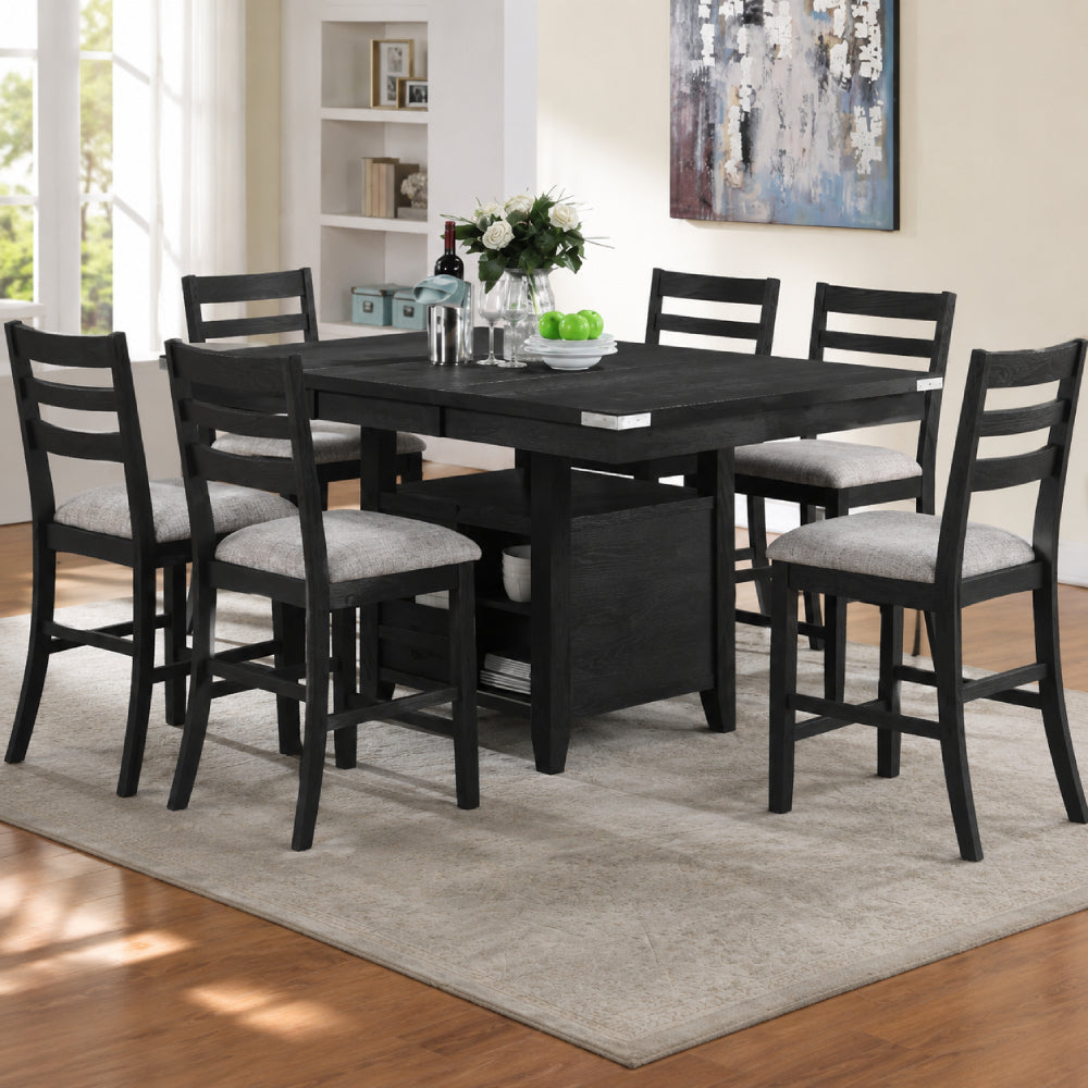 Palmero (7-Piece) Pub Height Dining Table Set by Best Home - Black