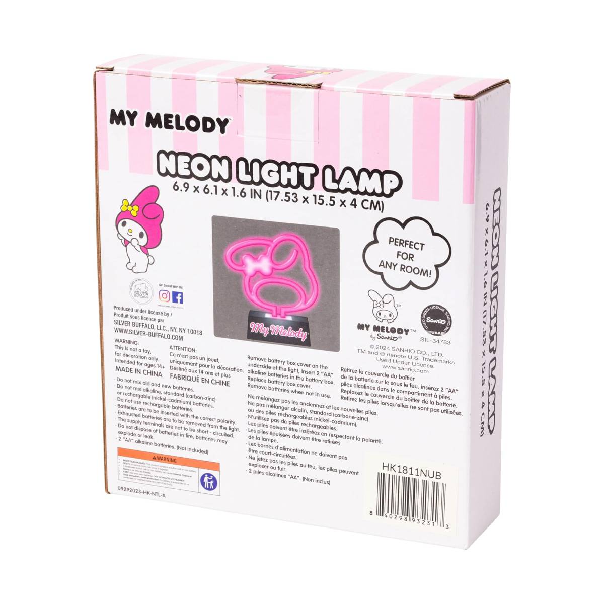 Sanrio Hello Kitty and Friends My Melody Neon LED Lamp