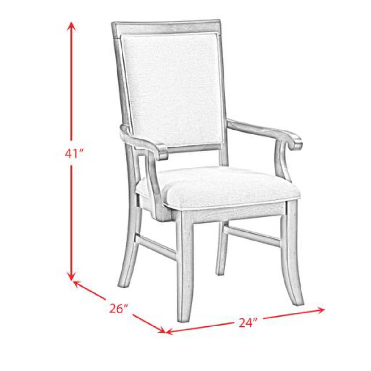 Phillipe 41" Arm Chair by Elements (2-Pieces) - Brown/Gray