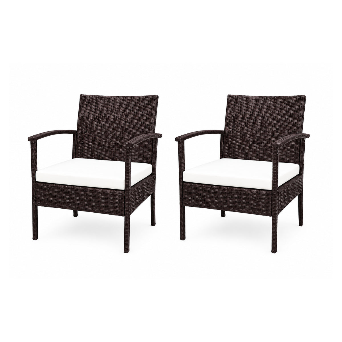 Conjunto de patio de ratán Ibiza de 4 piezas con sofá de dos plazas, sillas individuales y mesa de centro de Ningbo Ego International Co. Ltd - Marrón