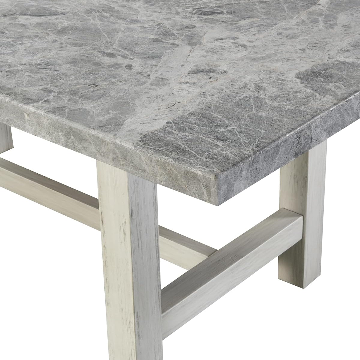 Mesa de comedor Canova de 78" con cubierta de mármol de Steve Silver Company - Gris