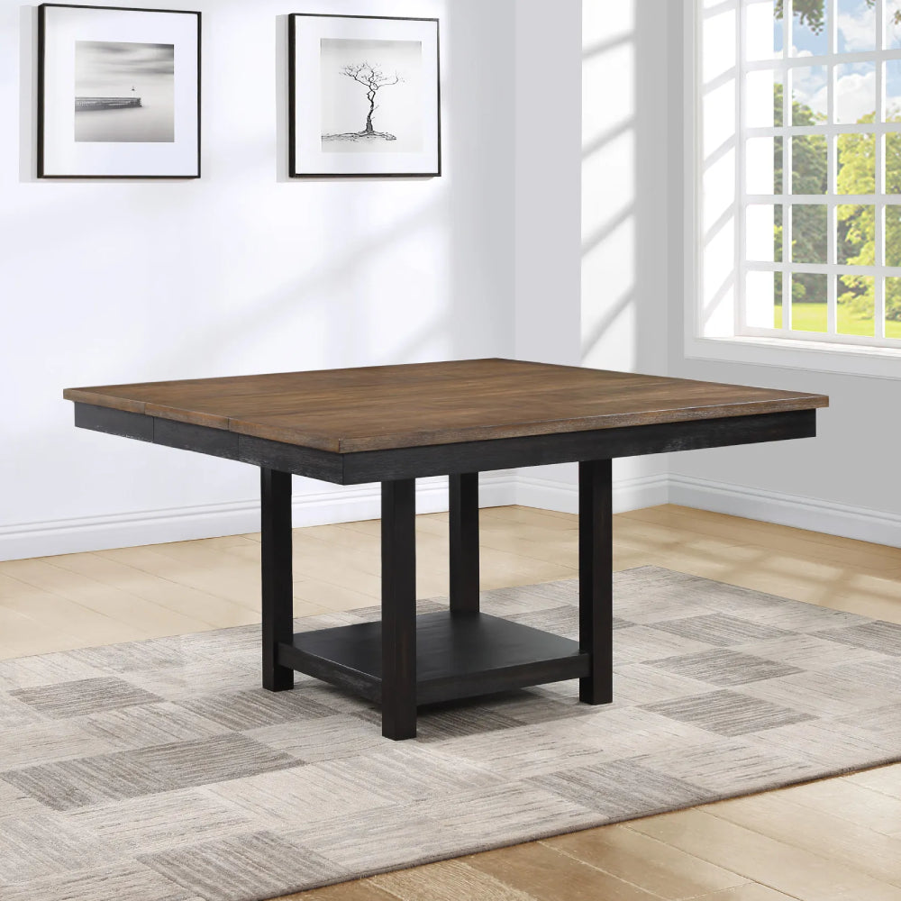 Harington 52" Extendable Dining Table by Steve Silver - Brown/Black