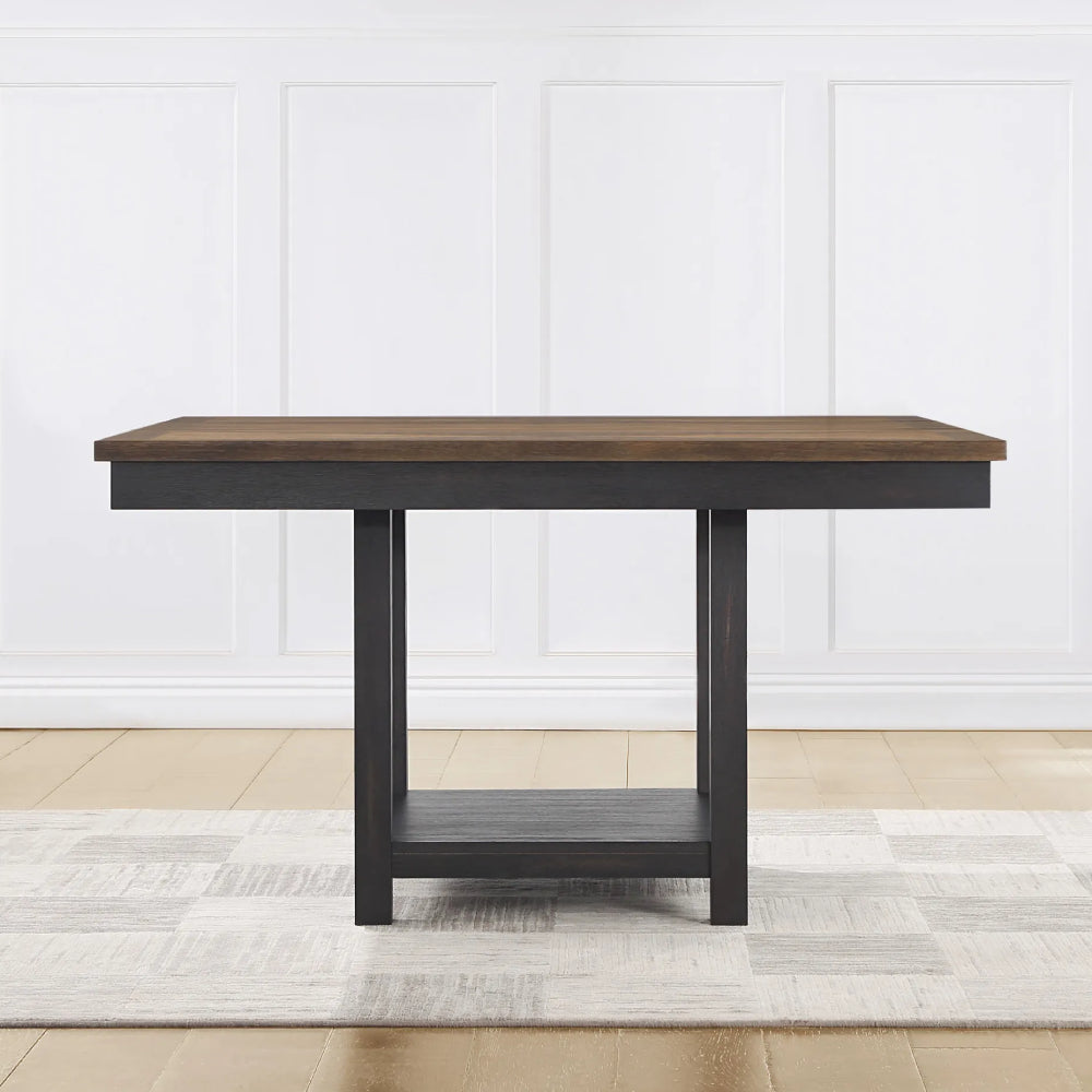 Harington 52" Extendable Dining Table by Steve Silver - Brown/Black