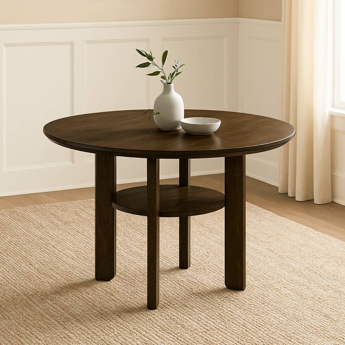 47.5" Round Counter Height Table by Homelegance - Brown
