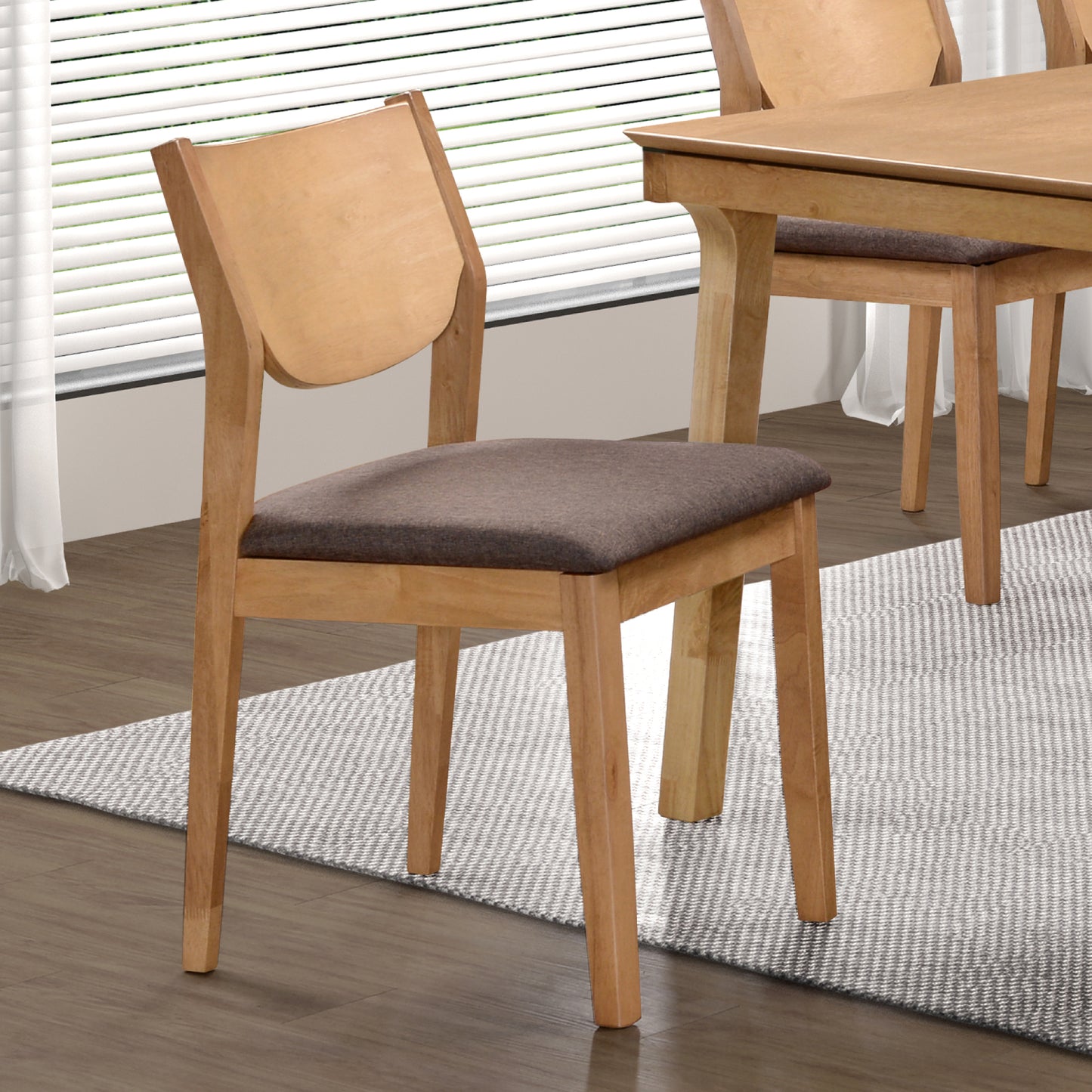 Opus Dining Table with 6 Ellie Chairs by Homelegance - Brown
