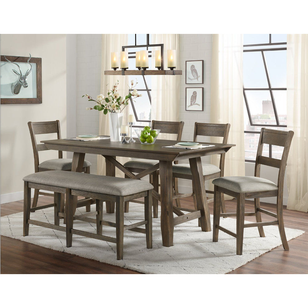 Hillcrest Pub Dining Table with 4 Chairs and 1 Bench by Vilo Home - Brown/Gray
