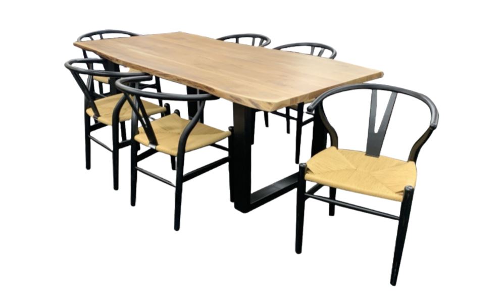Live Edge Dining Table - Wisbone /Black
