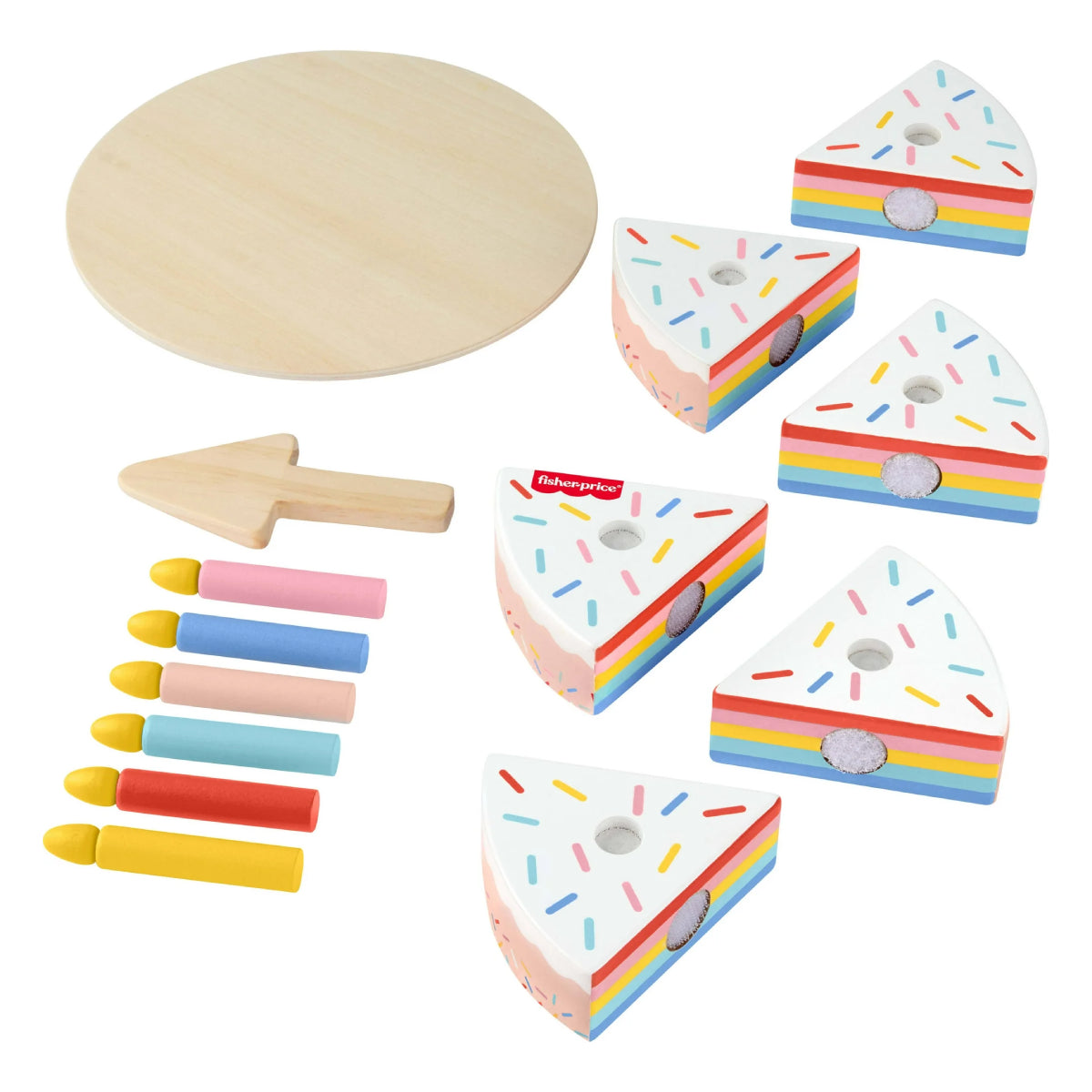 Fisher Price Wooden Birthday Cake Set - (14 Pieces)