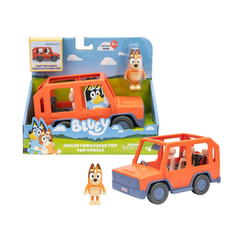 Bluey Heeler Family Road Trip 4WD Vehicle Toy - Orange
