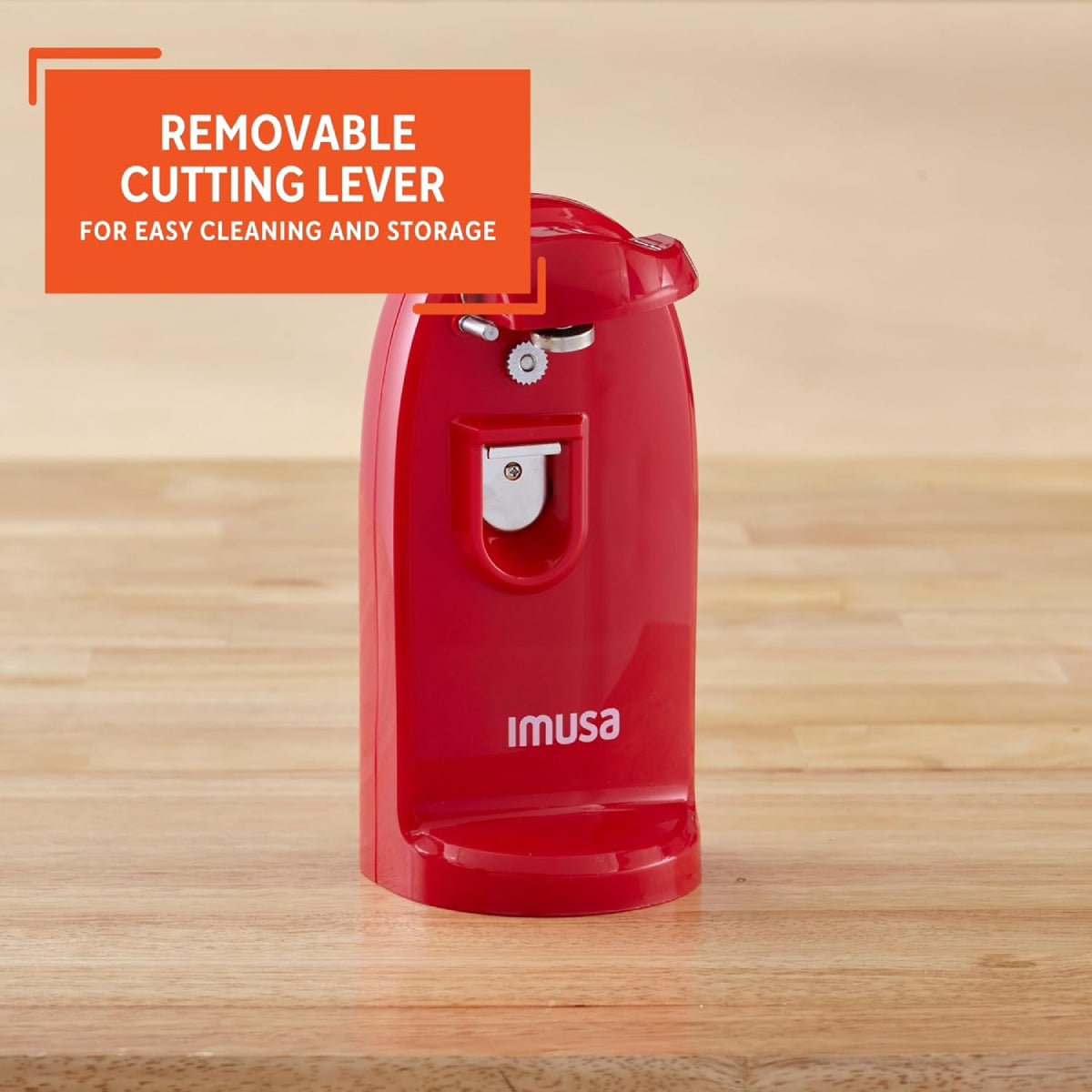 Imusa GAU-80322R Electric Can and Bottle Opener with Knife Sharpener - Red