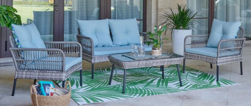 Juego de tumbonas de mimbre de 4 piezas de Best Home