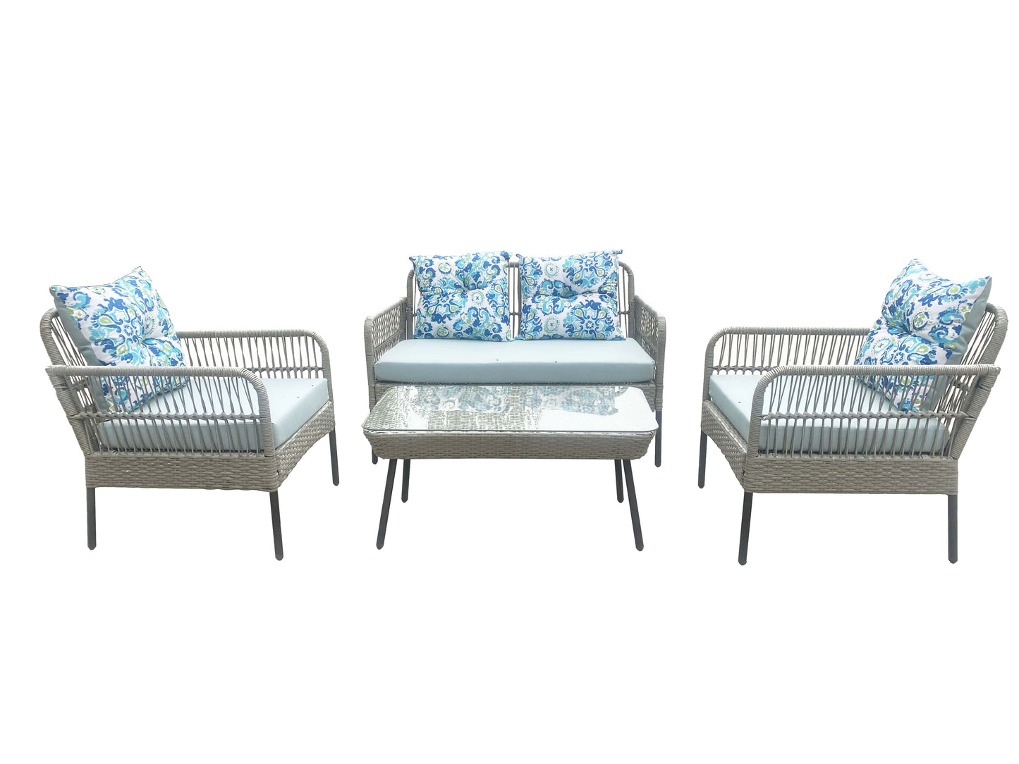 Juego de tumbonas de mimbre de 4 piezas de Best Home